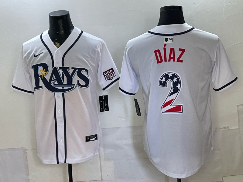 Men 2025 Tampa Bay Rays #2 Diaz White Game Nike MLB Jersey 0722001->tampa bay rays->MLB Jersey